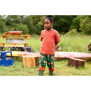 Orange Blooms Reversible Pull On Trousers-Little Green Radicals-Modern Rascals