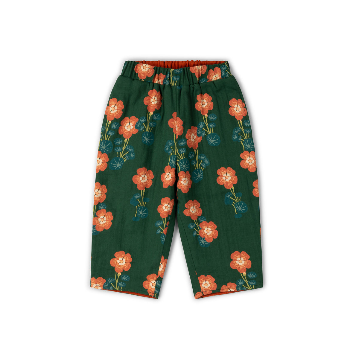 Orange Blooms Reversible Pull On Trousers-Little Green Radicals-Modern Rascals