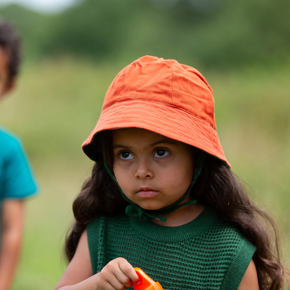 Orange Blooms Reversible Sunhat-Little Green Radicals-Modern Rascals