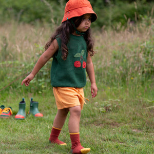 Orange Blooms Reversible Sunhat-Little Green Radicals-Modern Rascals