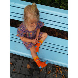 Orange Ribbed Tube Socks - 2 Left Size 2-3 years-Moromini-Modern Rascals