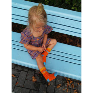 Orange Ribbed Tube Socks-Moromini-Modern Rascals