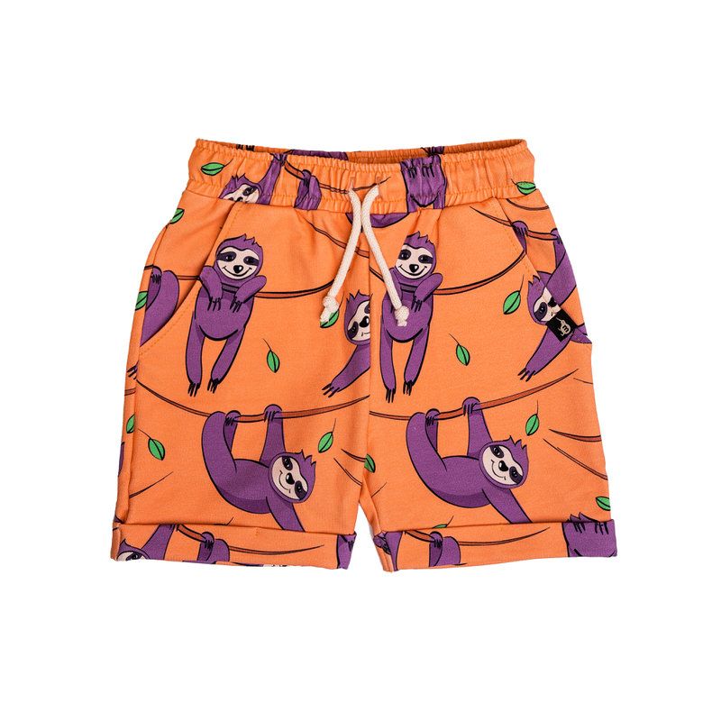Orange Sloth Shorts-Mullido-Modern Rascals