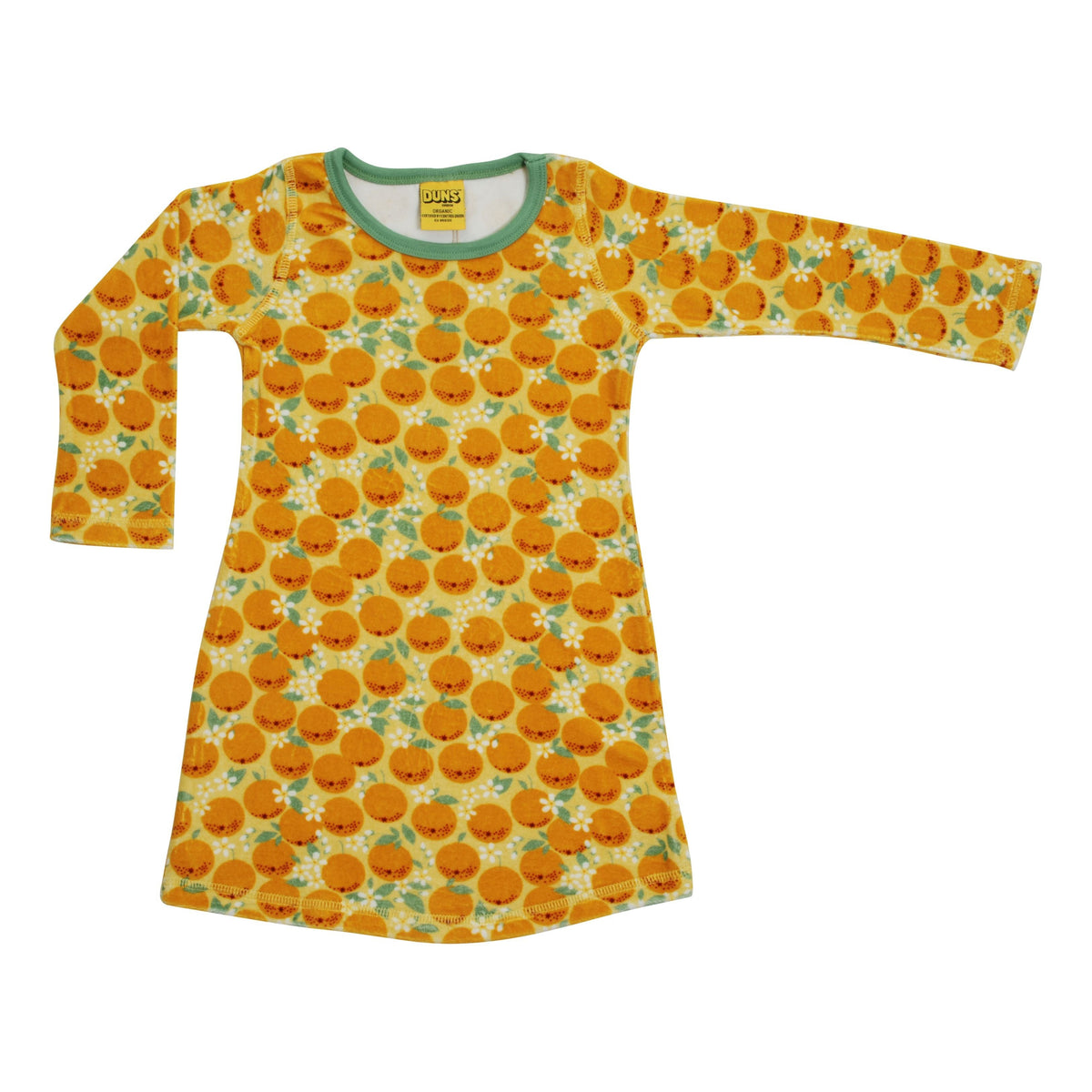Oranges Velour Long Sleeve Dress - Yellow - 2 Left Size 8-10 & 10-12 years-Duns Sweden-Modern Rascals