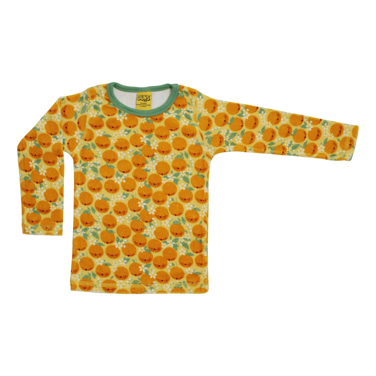 Oranges - Yellow Velour Long Sleeve Shirt - 1 Left Size 12-14 years-Duns Sweden-Modern Rascals