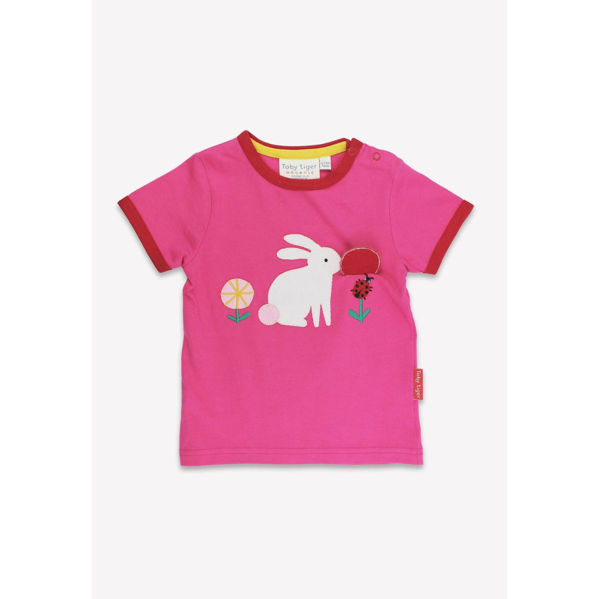 Organic Bunny Applique Lift the Flap Short Sleeve Shirt-Toby Tiger-Modern Rascals