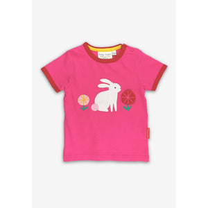 Organic Bunny Applique Lift the Flap Short Sleeve Shirt-Toby Tiger-Modern Rascals