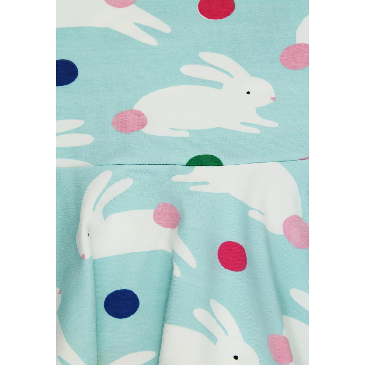 Organic Bunny Hop Print Short Sleeve Skater Dress-Toby Tiger-Modern Rascals