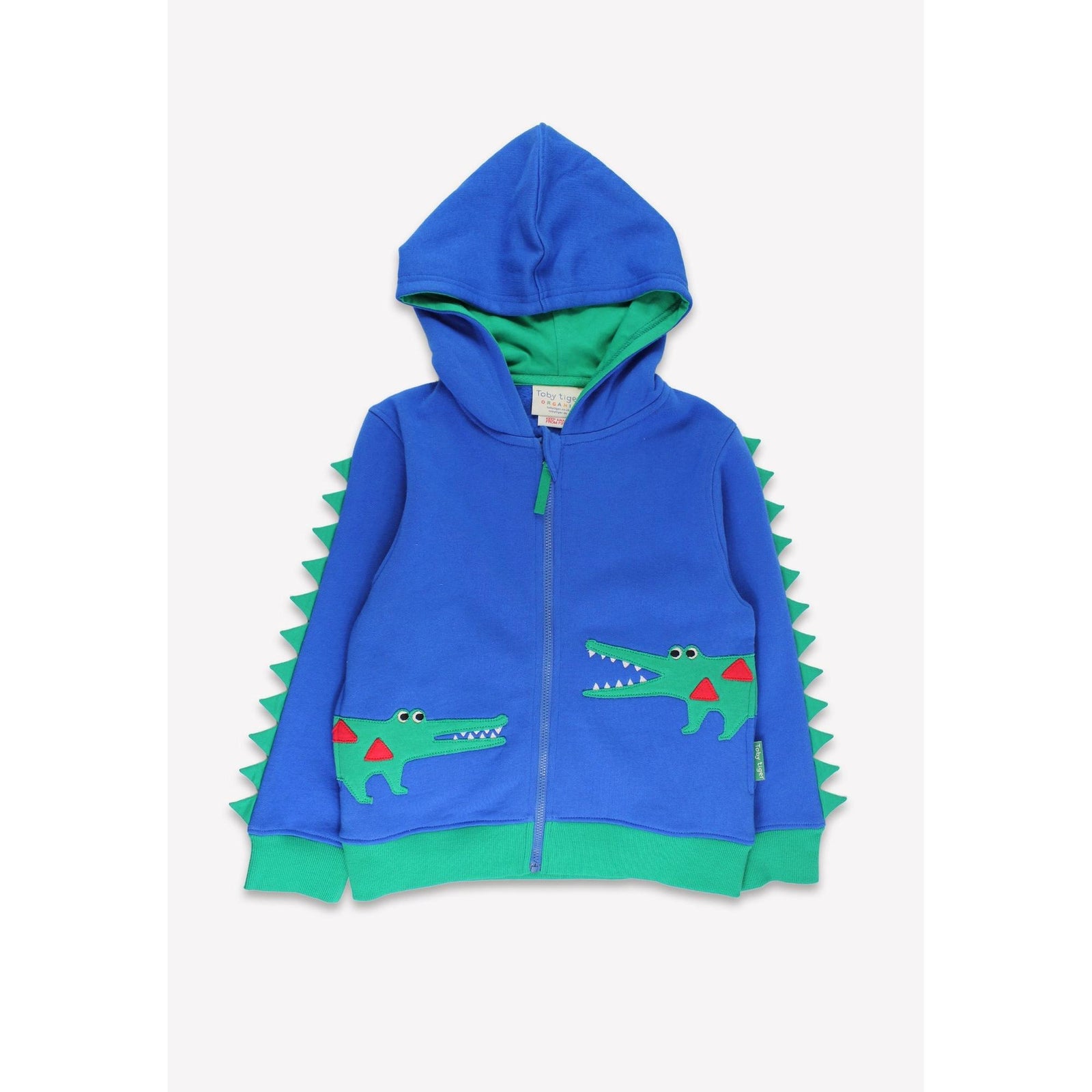 Organic Crocodile Applique Hoodie - 2 Left Size 4-5 & 6-7 years-Toby Tiger-Modern Rascals