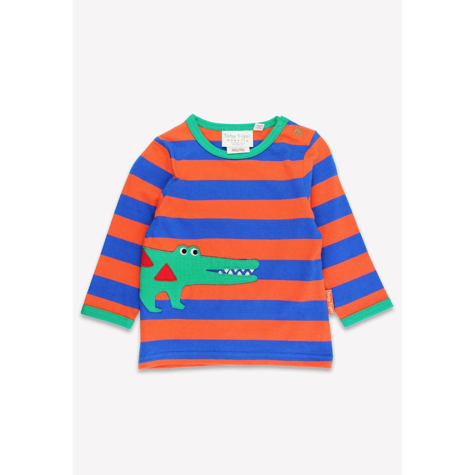 Organic Crocodile Applique Long Sleeve Shirt - 2 Left Size 5-6 & 7-8 years-Toby Tiger-Modern Rascals