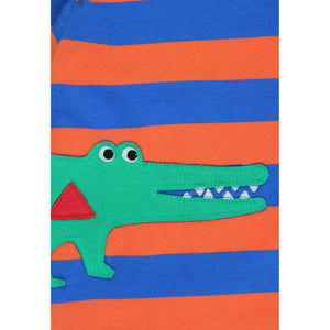 Organic Crocodile Applique Long Sleeve Shirt-Toby Tiger-Modern Rascals