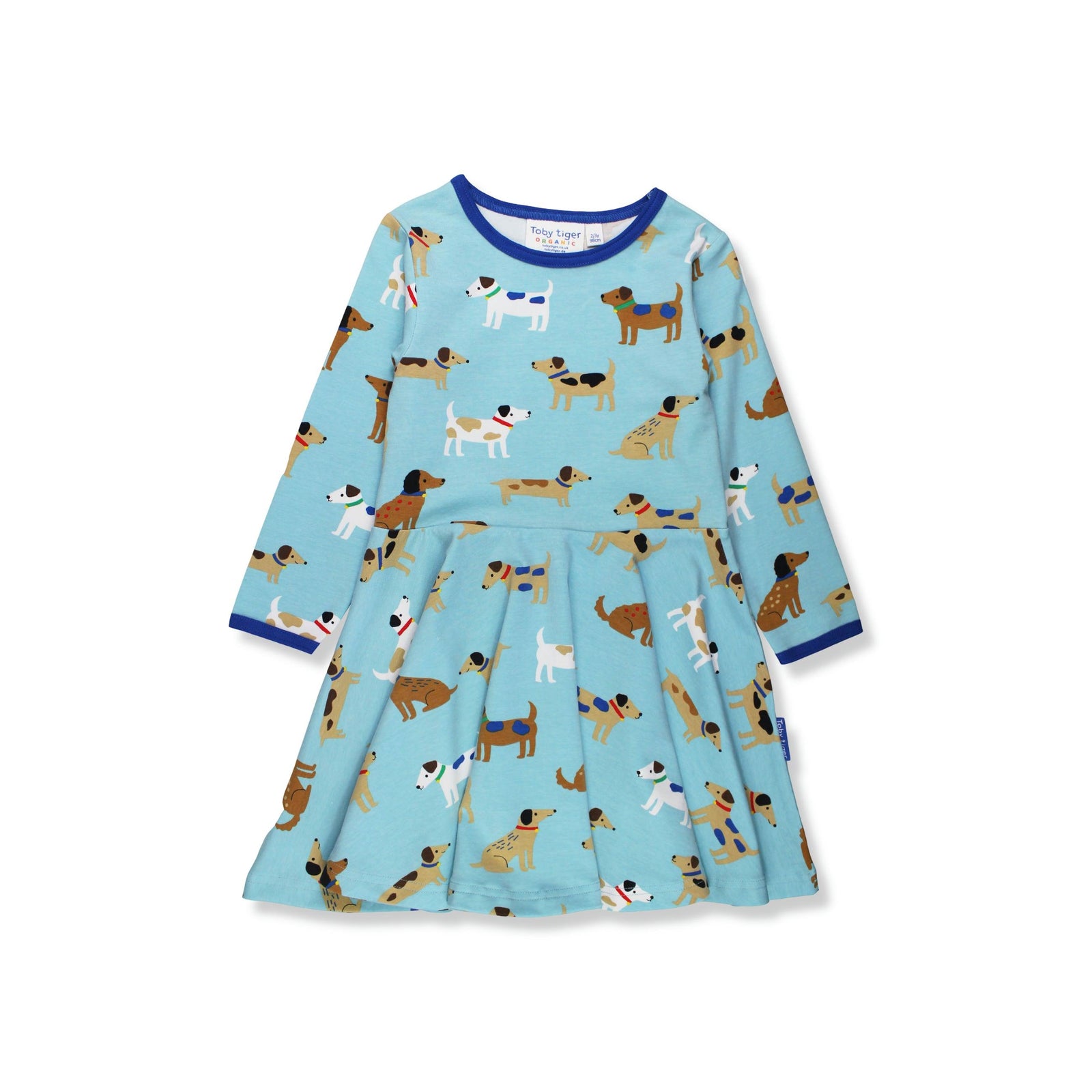 Organic Dog Print Long Sleeved Skater Dress-Toby Tiger-Modern Rascals