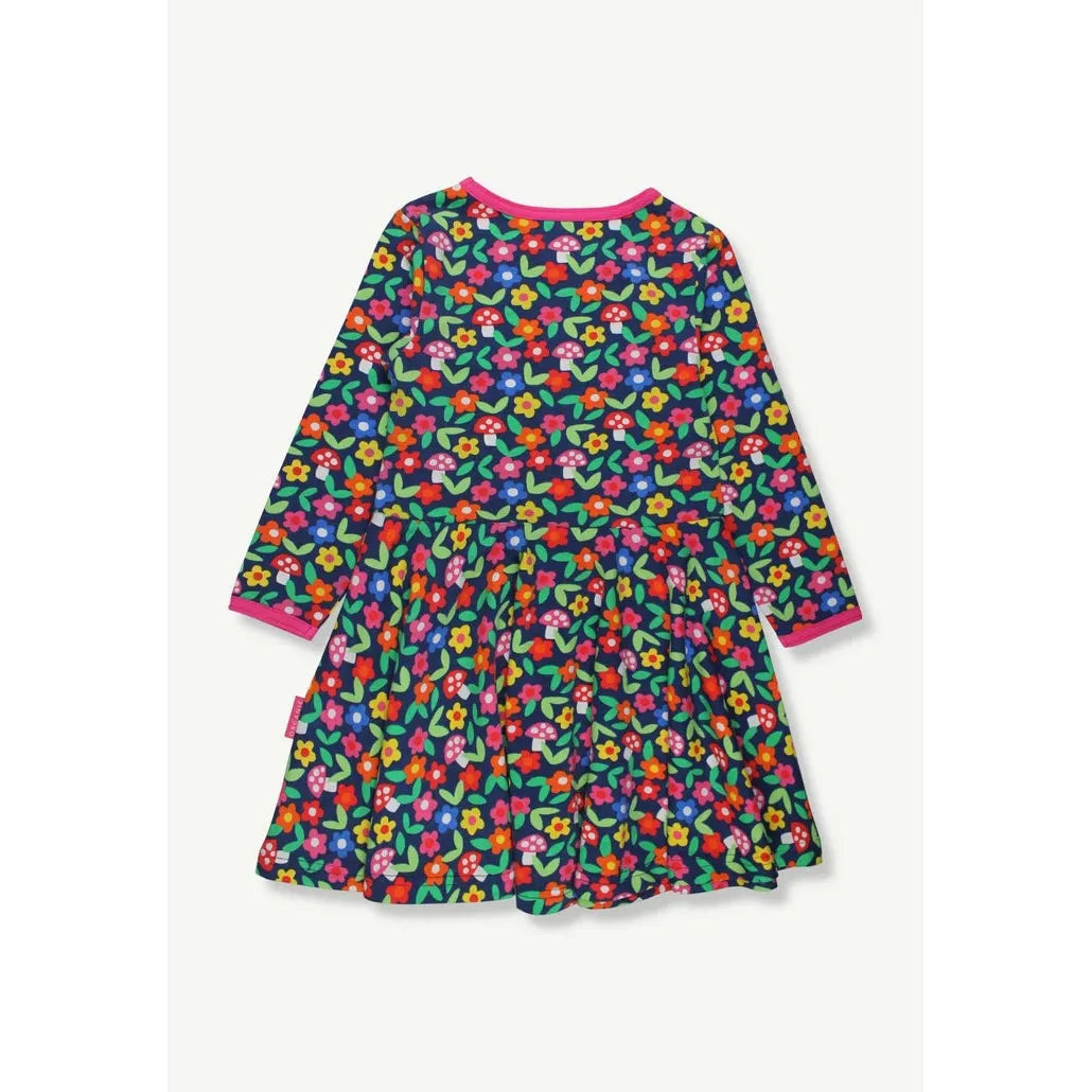 Organic Flower Print Long Sleeved Skater Dress-Toby Tiger-Modern Rascals