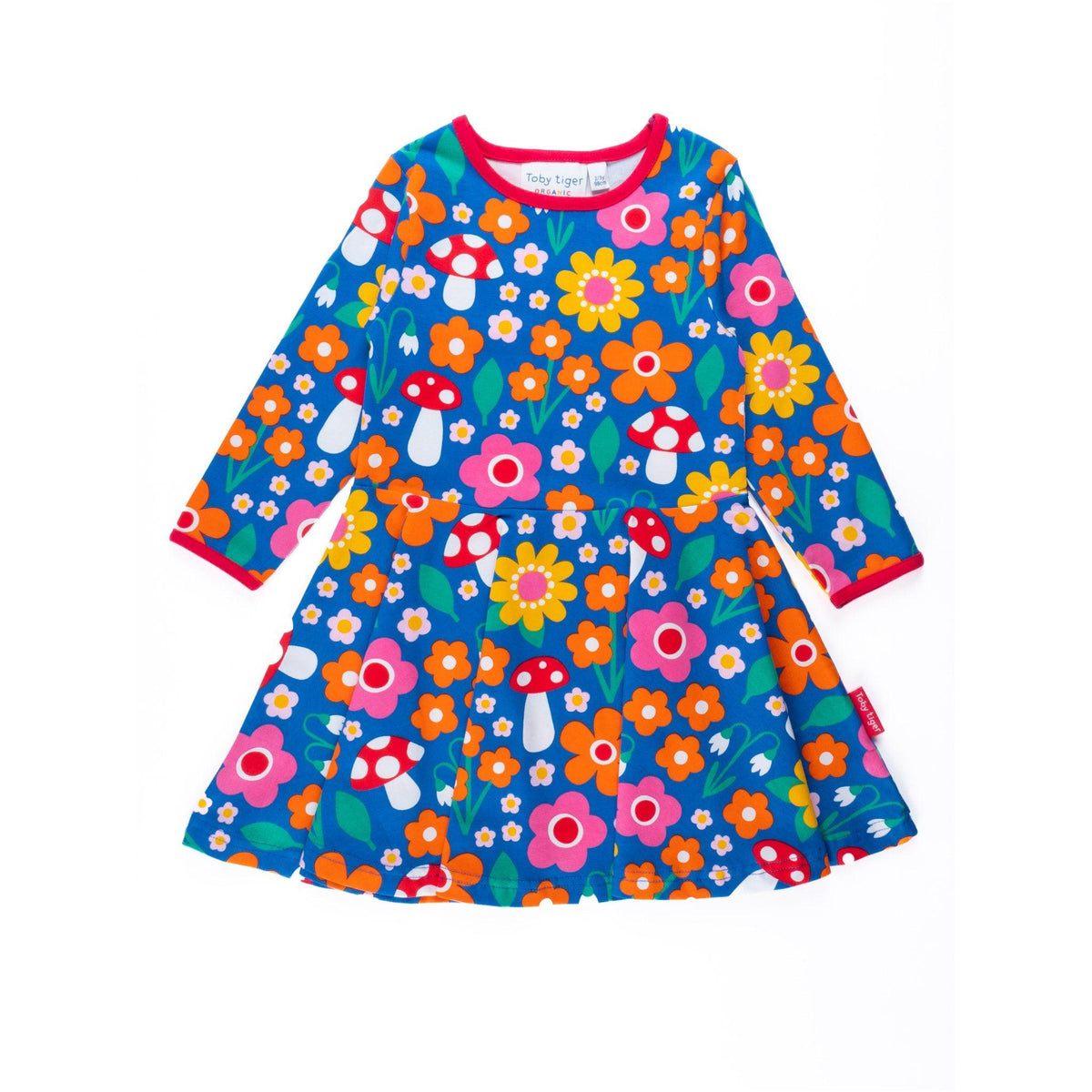 Organic Flower Print Long Sleeved Skater Dress-Toby Tiger-Modern Rascals