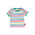 Organic Green Rainbow Stripe Short Sleeve Shirt-Toby Tiger-Modern Rascals