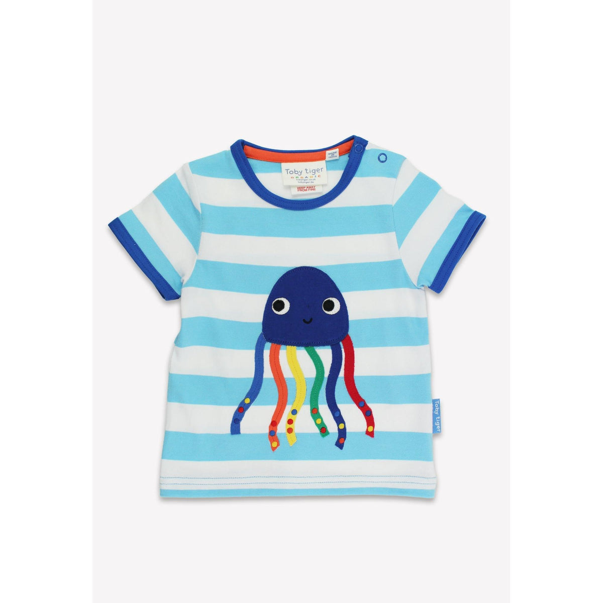 Organic Jellyfish Applique Short Sleeve Shirt - 2 Left Size 3-4 & 6-7 years-Toby Tiger-Modern Rascals