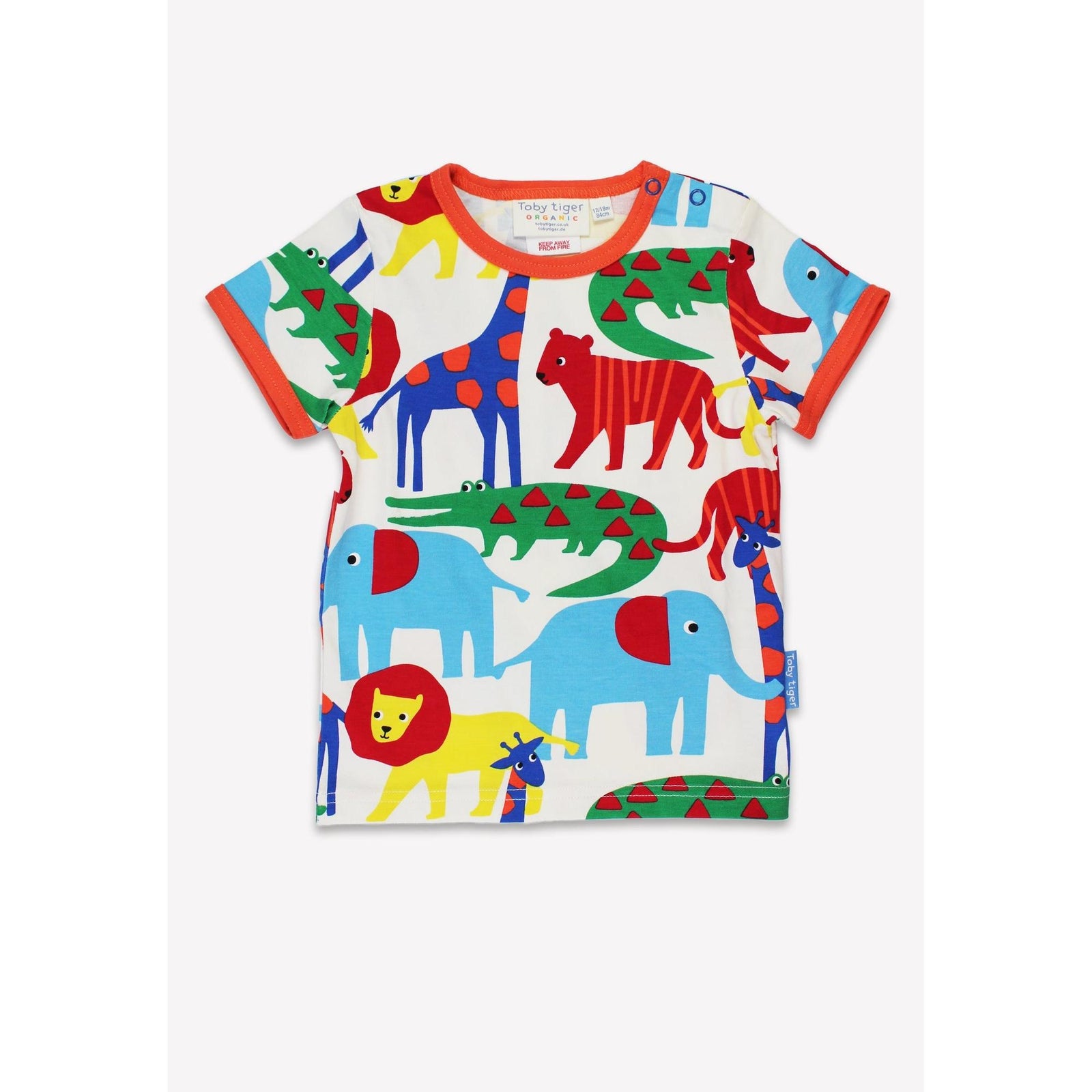 Organic Jungle Print Short Sleeve Shirt - 2 Left Size 6-7 & 7-8 years-Toby Tiger-Modern Rascals