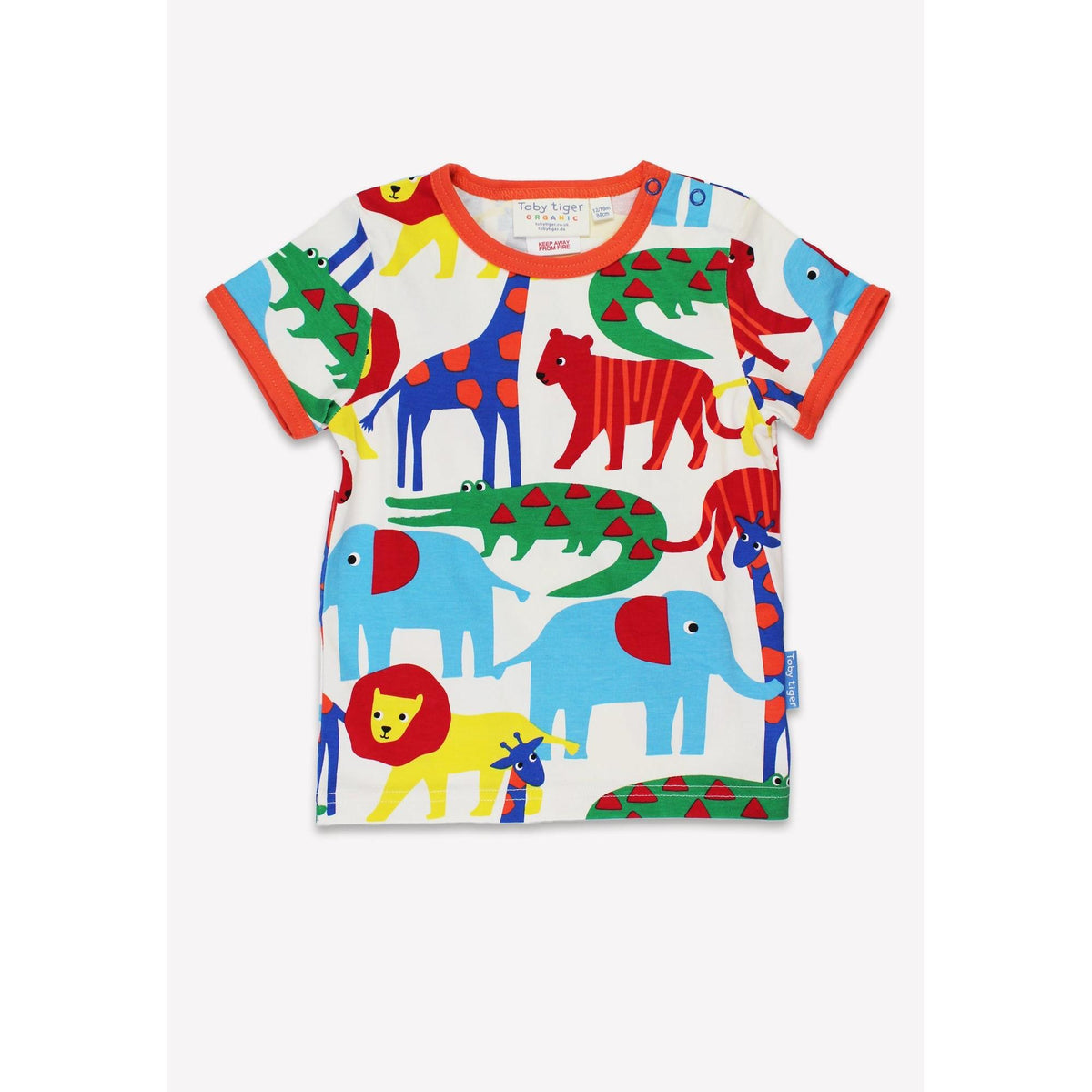 Organic Jungle Print Short Sleeve Shirt-Toby Tiger-Modern Rascals