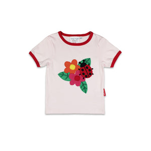 Organic Ladybird Applique Short Sleeved Shirt - 1 Left Size 2-3 years-Toby Tiger-Modern Rascals