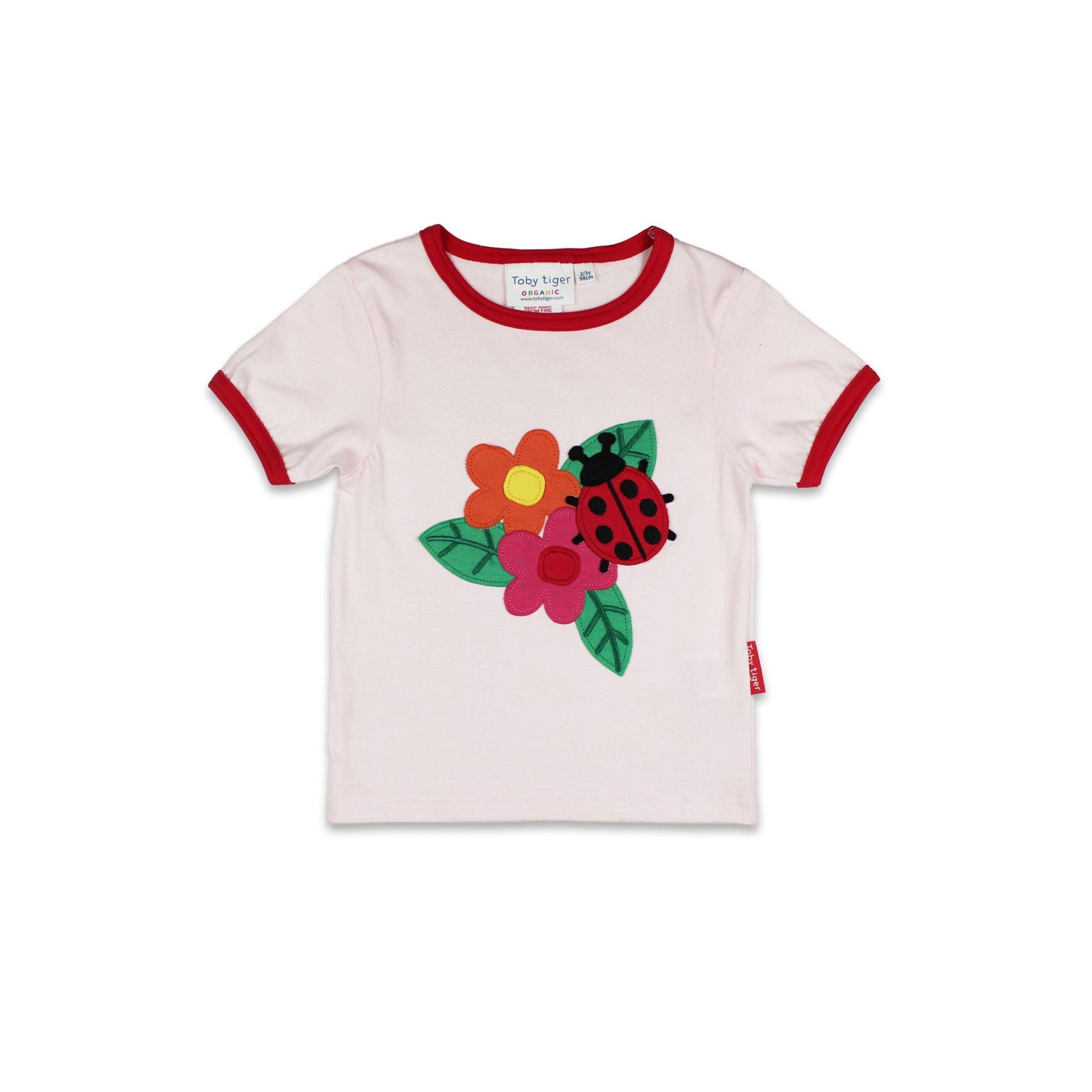 Organic Ladybird Applique Short Sleeved Shirt - 2 Left Size 2-3 & 5-6 years-Toby Tiger-Modern Rascals