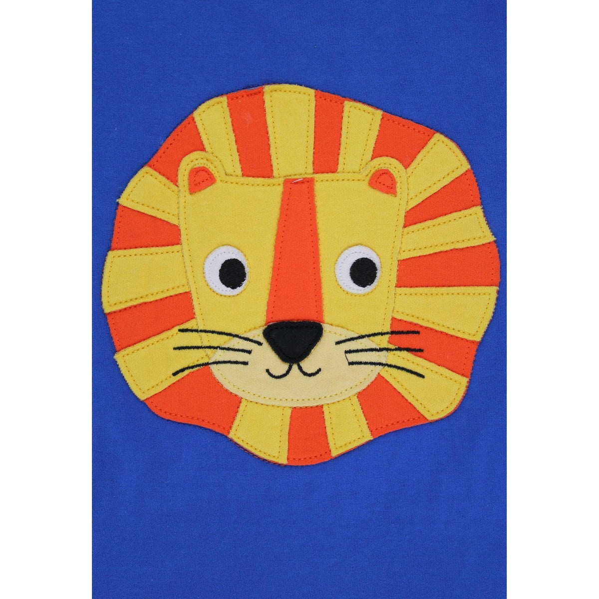 Organic Lion Head Applique Short Sleeve Shirt - 2 Left Size 5-6 & 7-8 years-Toby Tiger-Modern Rascals