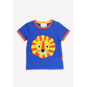 Organic Lion Head Applique Short Sleeve Shirt - 2 Left Size 5-6 & 7-8 years-Toby Tiger-Modern Rascals