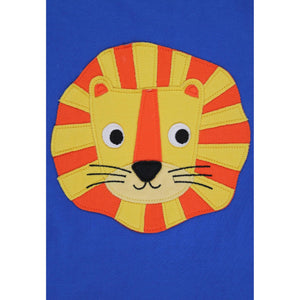 Organic Lion Head Applique Short Sleeve Shirt-Toby Tiger-Modern Rascals