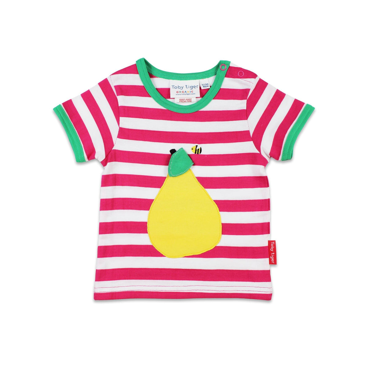 Organic Pear Applique Short Sleeve Shirt - 1 Left Size 6-7 years-Toby Tiger-Modern Rascals
