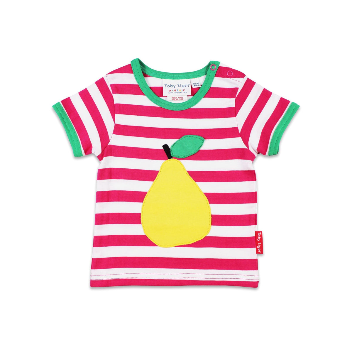 Organic Pear Applique Short Sleeve Shirt - 1 Left Size 6-7 years-Toby Tiger-Modern Rascals