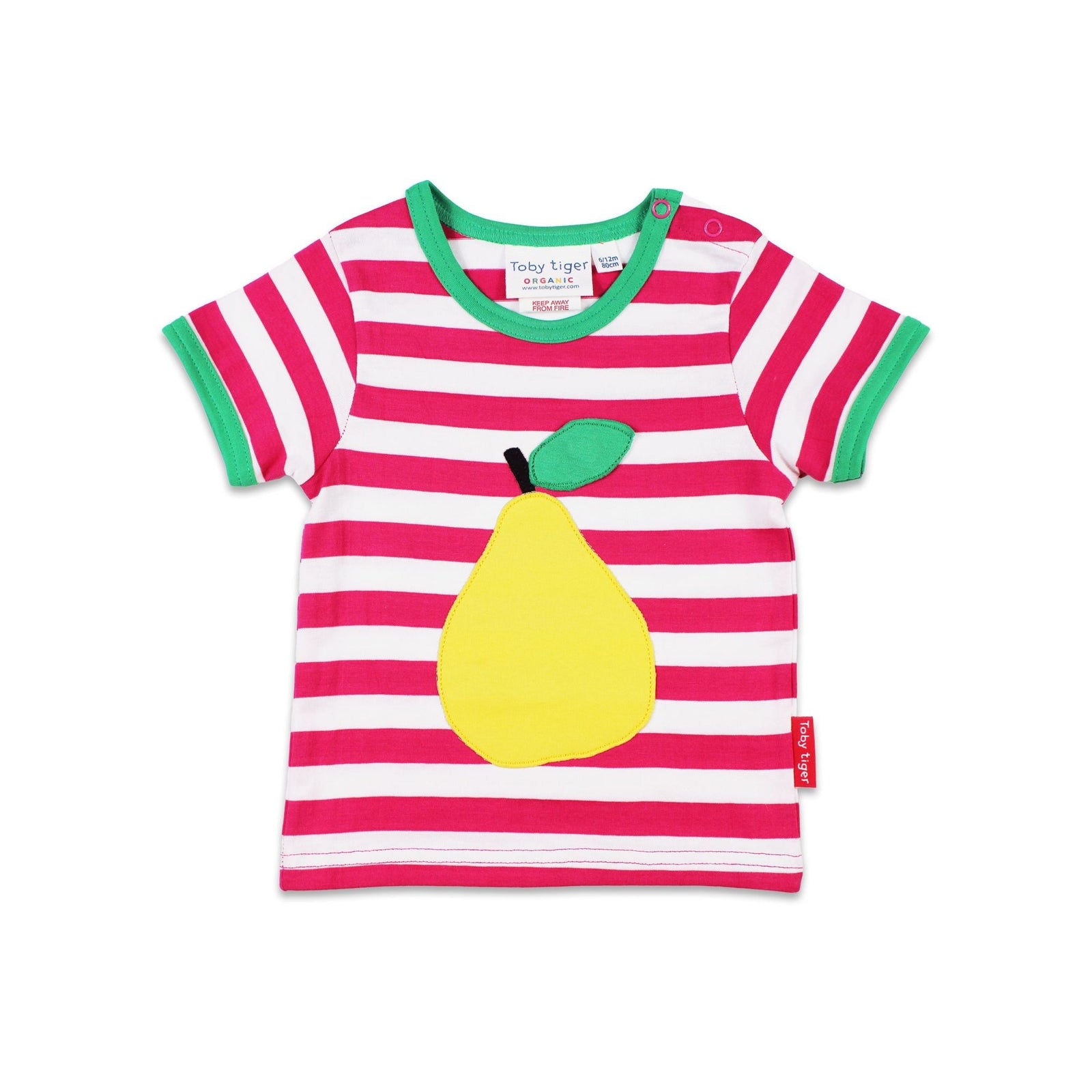 Organic Pear Applique Short Sleeve Shirt - 1 Left Size 6-7 years-Toby Tiger-Modern Rascals