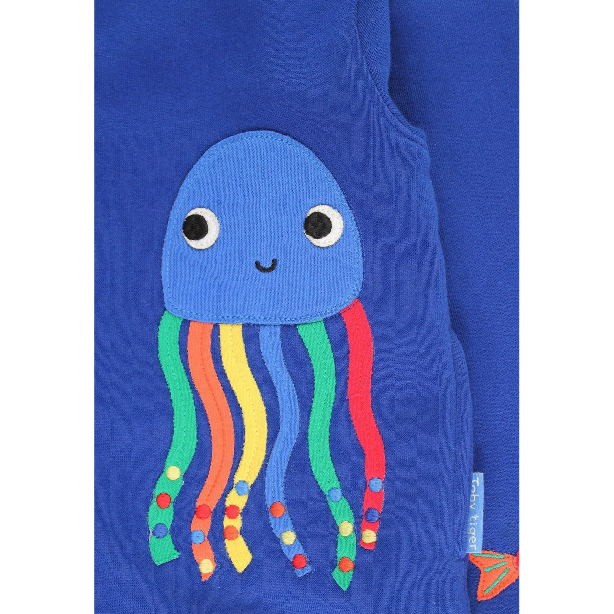 Organic Sea Creature Applique Hoodie - 1 Left Size 6-7 years-Toby Tiger-Modern Rascals