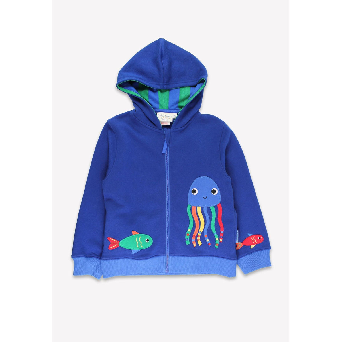 Organic Sea Creature Applique Hoodie - 1 Left Size 6-7 years-Toby Tiger-Modern Rascals