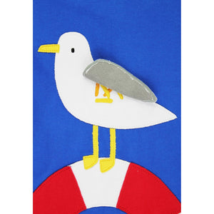 Organic Seagull Harbour Applique Short Sleeve Shirt - 1 Left Size 5-6 years-Toby Tiger-Modern Rascals