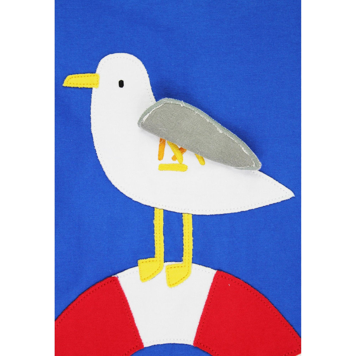 Organic Seagull Harbour Applique Short Sleeve Shirt-Toby Tiger-Modern Rascals