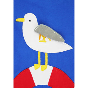 Organic Seagull Harbour Applique Short Sleeve Shirt-Toby Tiger-Modern Rascals