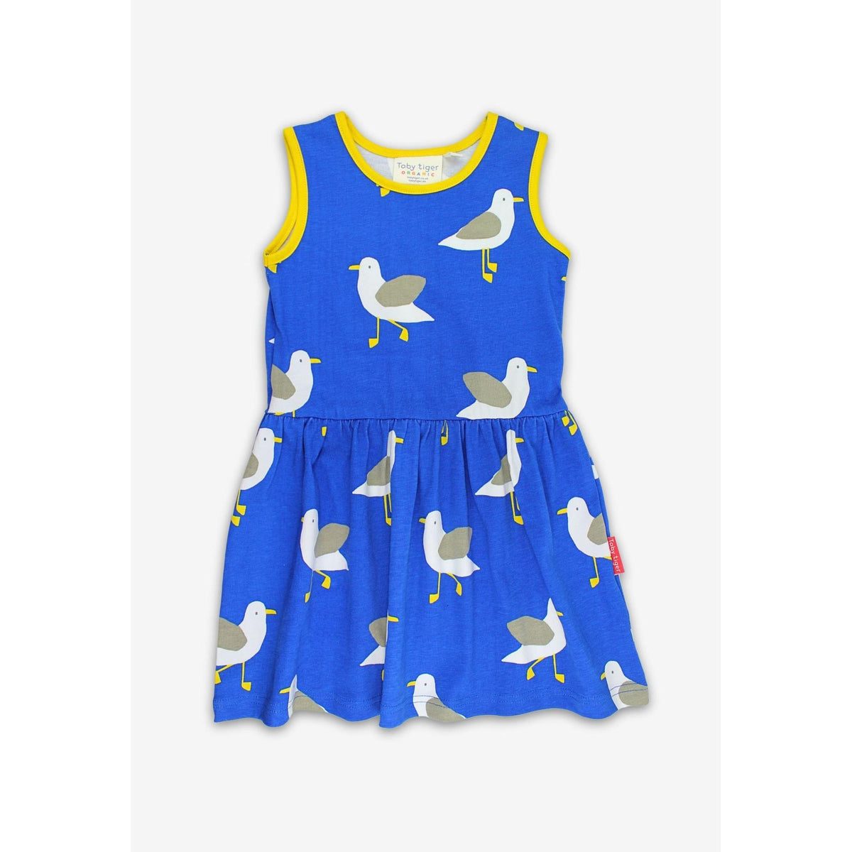 Organic Seagull Harbour Print Summer Dress - 2 Left Size 6-7 & 7-8 years-Toby Tiger-Modern Rascals
