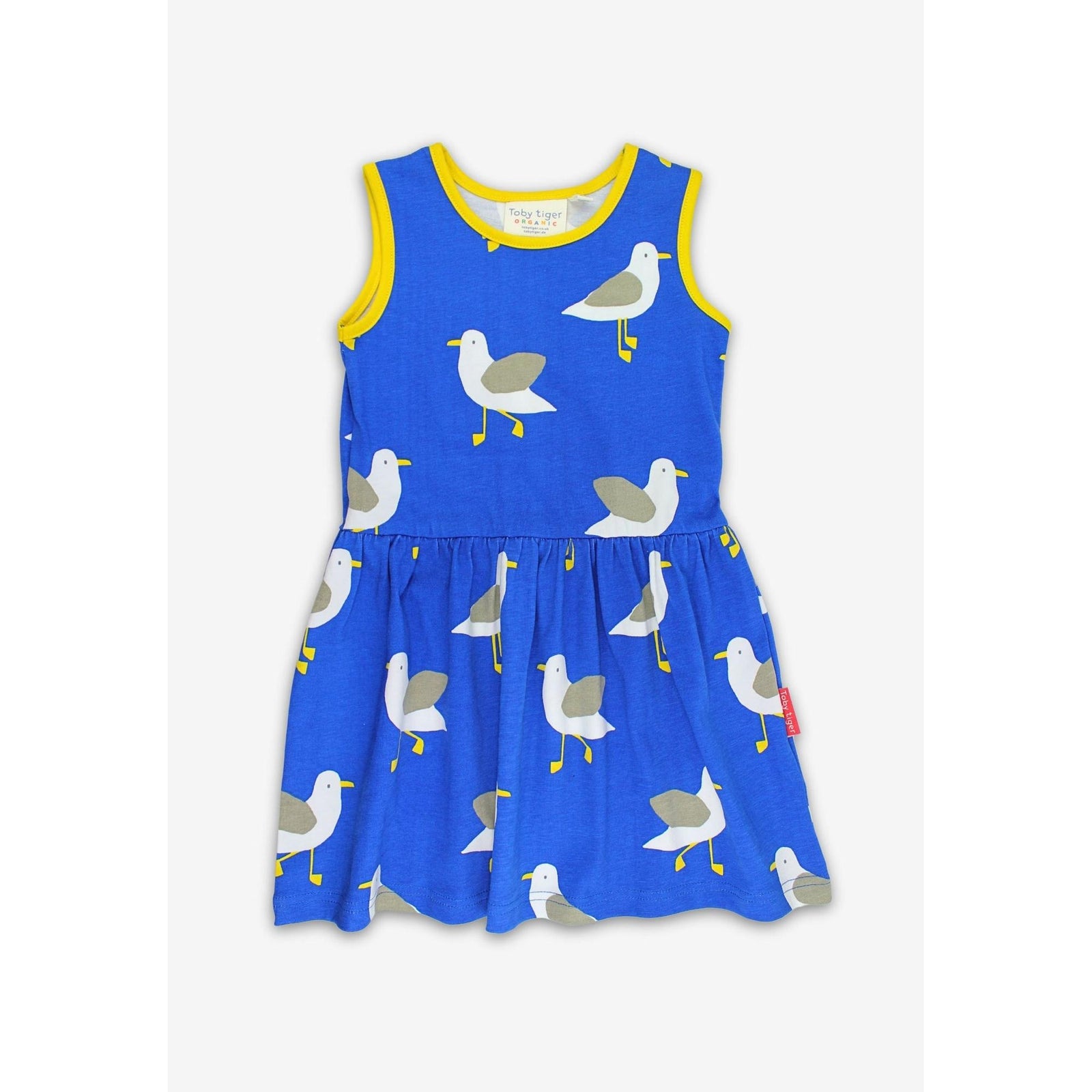 Organic Seagull Harbour Print Summer Dress - 2 Left Size 6-7 & 7-8 years-Toby Tiger-Modern Rascals