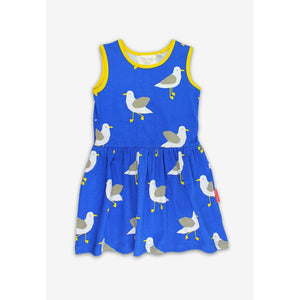 Organic Seagull Harbour Print Summer Dress - 2 Left Size 6-7 & 7-8 years-Toby Tiger-Modern Rascals