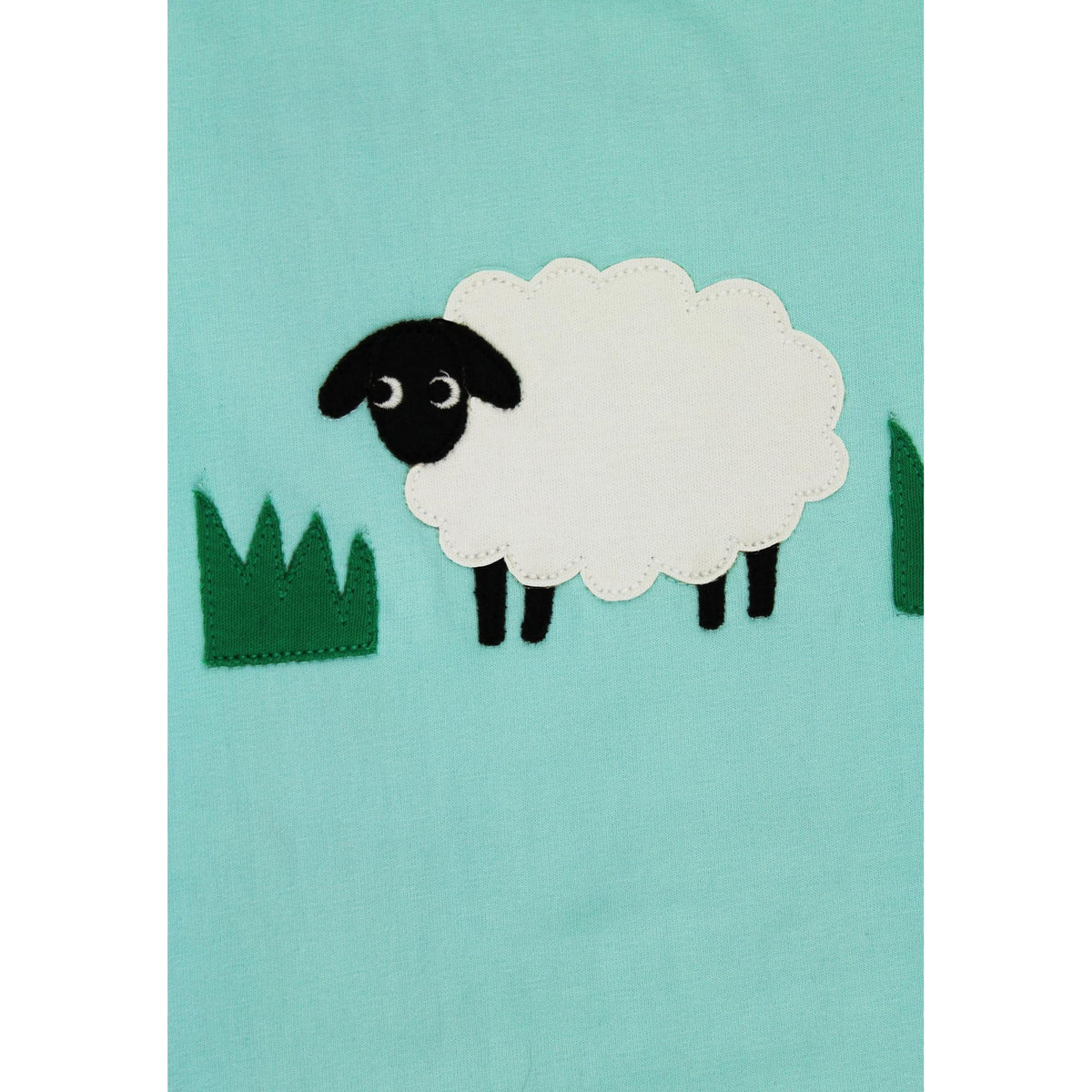 Organic Sheep Applique Short Sleeve Shirt - 1 Left Size 4-5 years-Toby Tiger-Modern Rascals