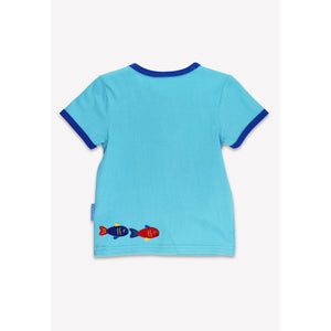 Organic Starfish Applique Short Sleeve Shirt-Toby Tiger-Modern Rascals