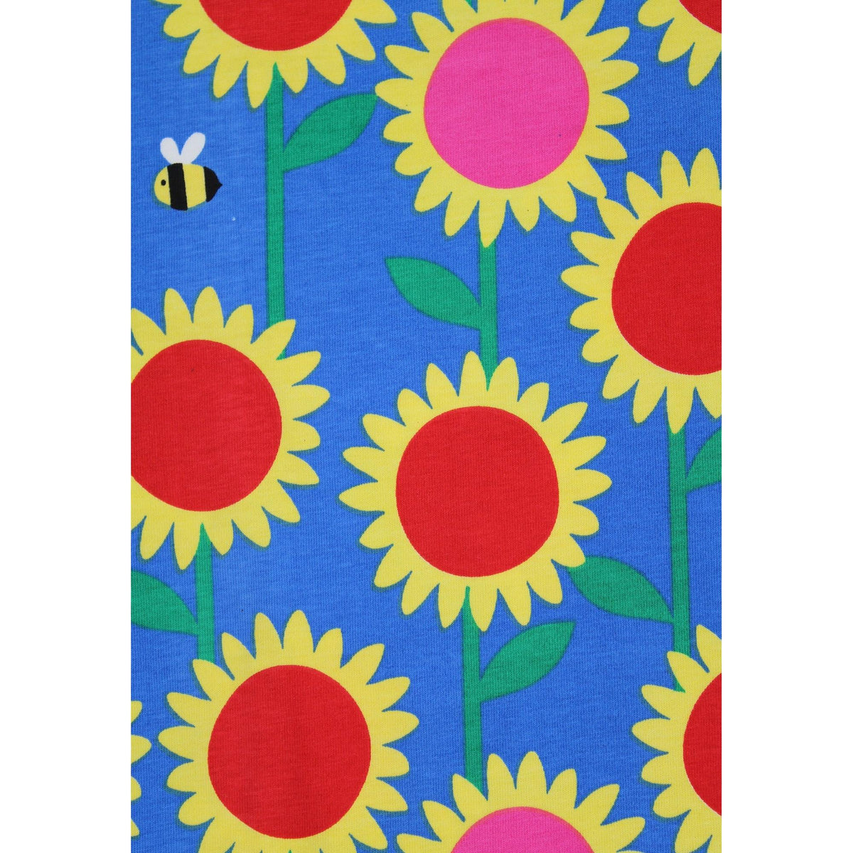 Organic Sunflower Bee Printed Short Sleeve Shirt-Toby Tiger-Modern Rascals