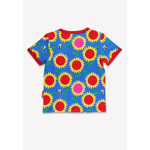 Organic Sunflower Bee Printed Short Sleeve Shirt-Toby Tiger-Modern Rascals