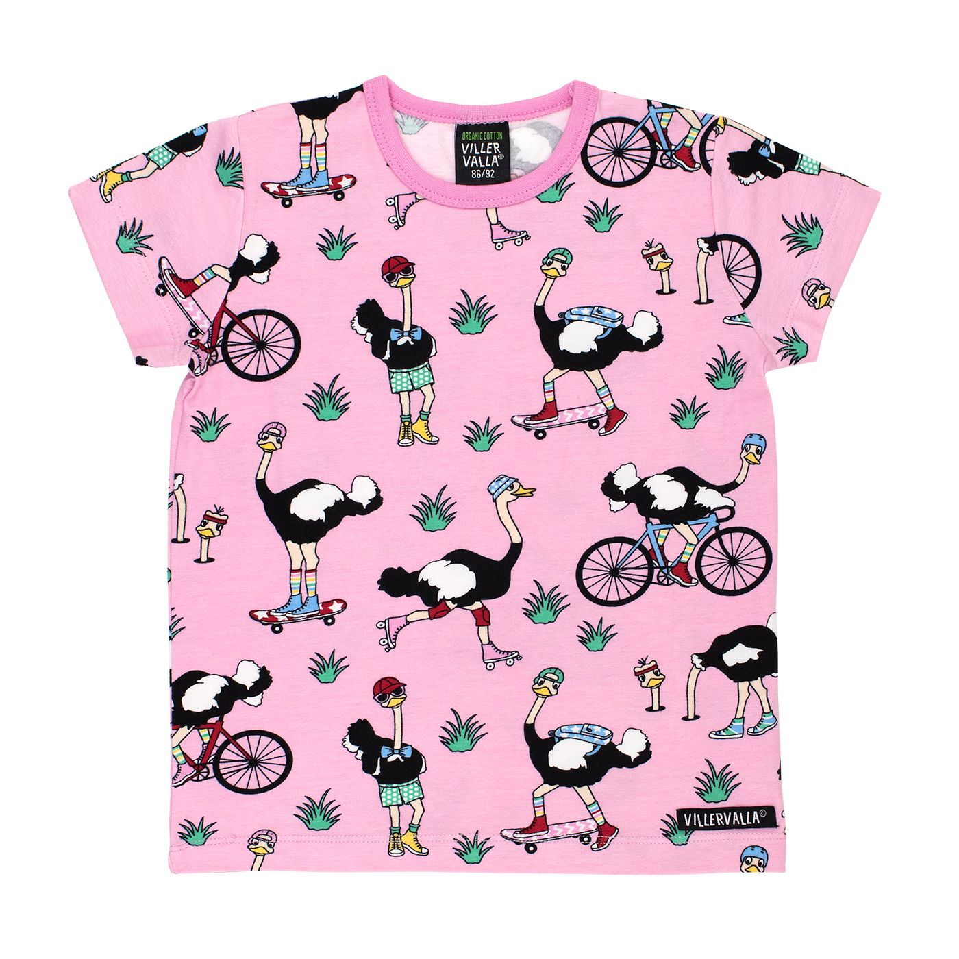 Ostrich Short Sleeve Shirt in Light Blossom - 1 Left Size 18-24 months-Villervalla-Modern Rascals
