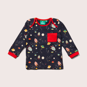 Outer Space Long Sleeve Shirt and Jogger Playset - 1 Left Size 3-4 years-Little Green Radicals-Modern Rascals