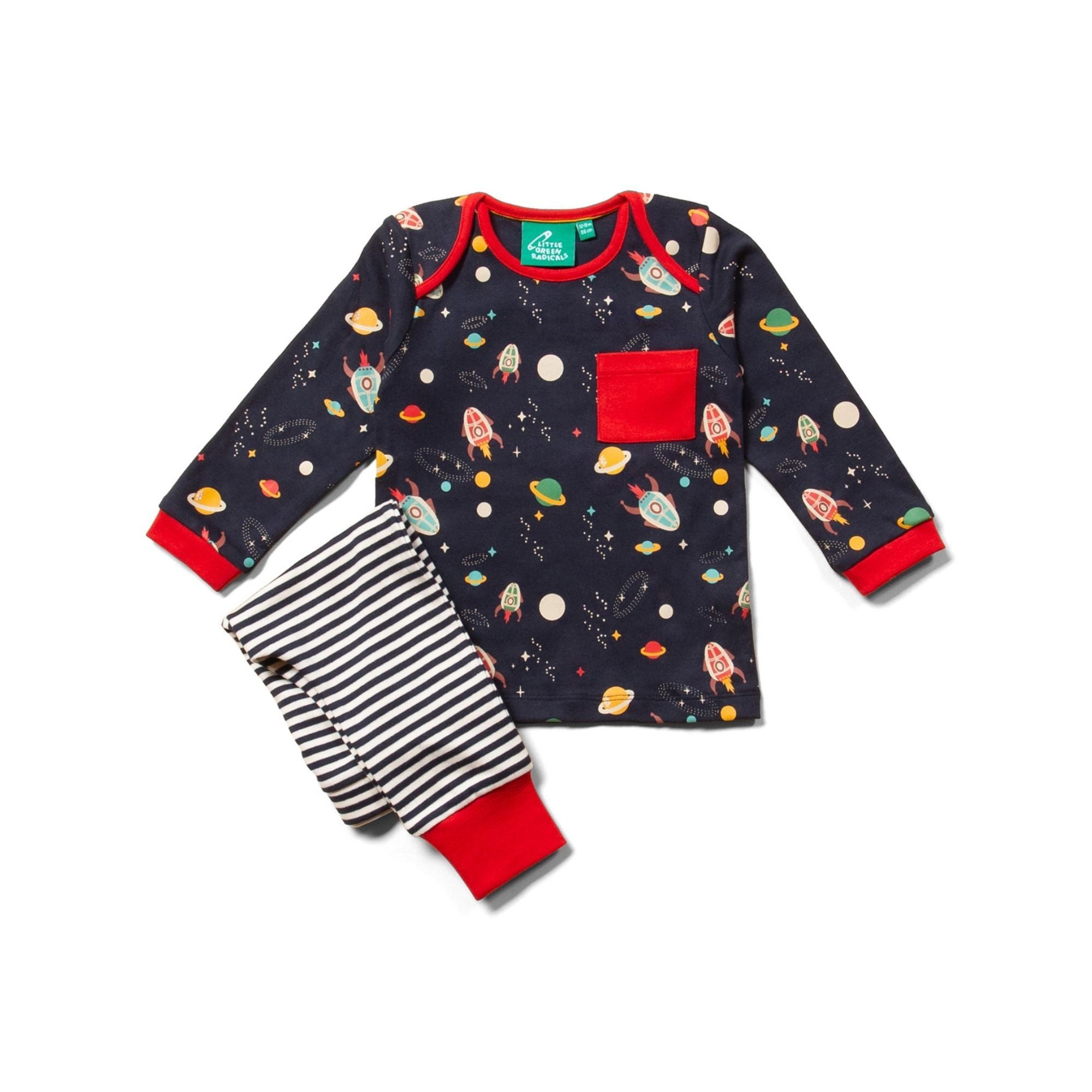 Outer Space Long Sleeve Shirt and Jogger Playset - 1 Left Size 3-4 years-Little Green Radicals-Modern Rascals
