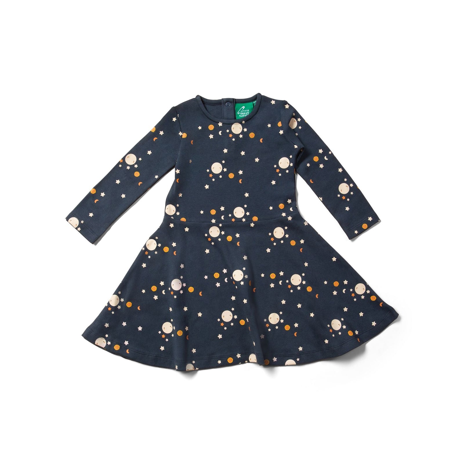 Over The Moon Long Sleeve Dress Spinny Dress - 1 Left Size 2-3 years-Little Green Radicals-Modern Rascals