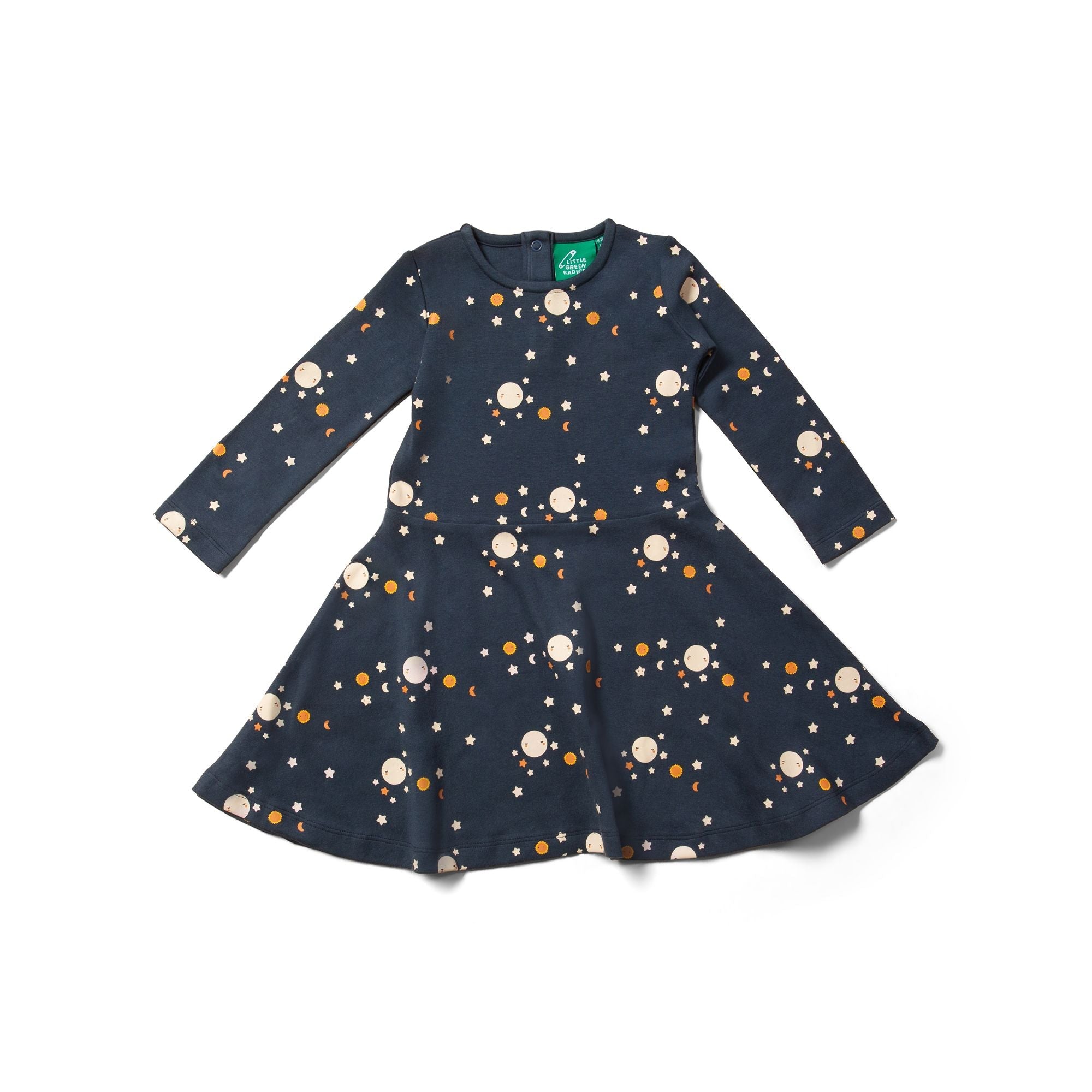 Over The Moon Long Sleeve Dress Spinny Dress-Little Green Radicals-Modern Rascals