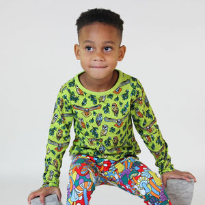 Owls Long Sleeve Shirt in Pear Green - 2 Left Size 2-3 & 5-6 years-Smafolk-Modern Rascals