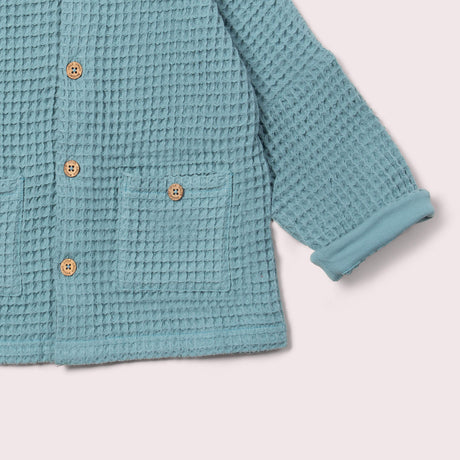 Pale Blue Chunky Waffle Relaxed Jacket-Little Green Radicals-Modern Rascals
