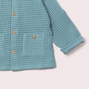 Pale Blue Chunky Waffle Relaxed Jacket-Little Green Radicals-Modern Rascals